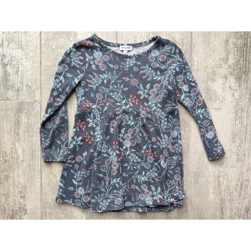 SPLENDID Designer Toddler Girls Boho Floral Dress Stretch Casual Twirl Swing 3T